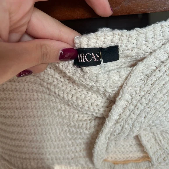 Micas Cream Knit and Lace Top - Picture 3 of 4